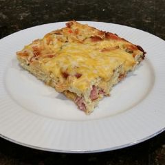 A picture of Brad's smoked salmon and sausage quiche.
