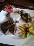 Medallones de lomito en salsa roquefort