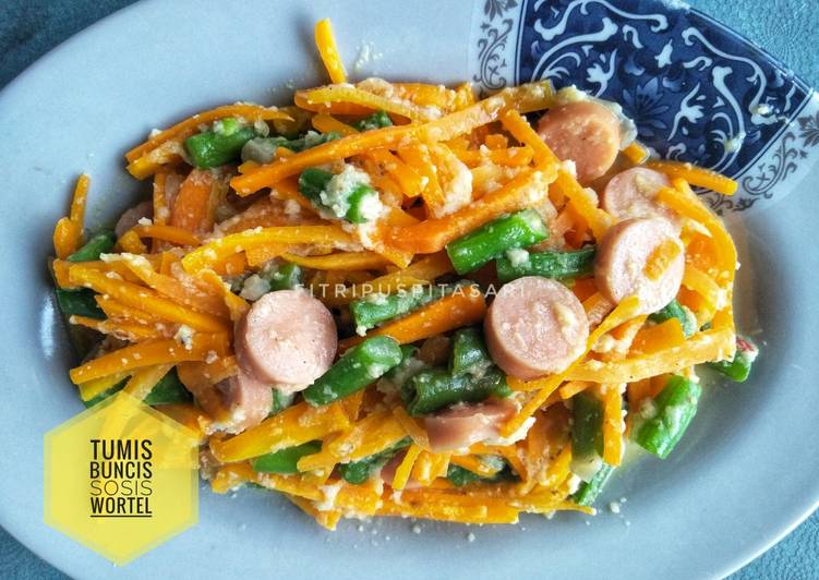 7. Tumis Buncis sosis wortel mudah simpel