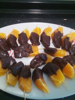 Una foto de Naranjas con chocolate
