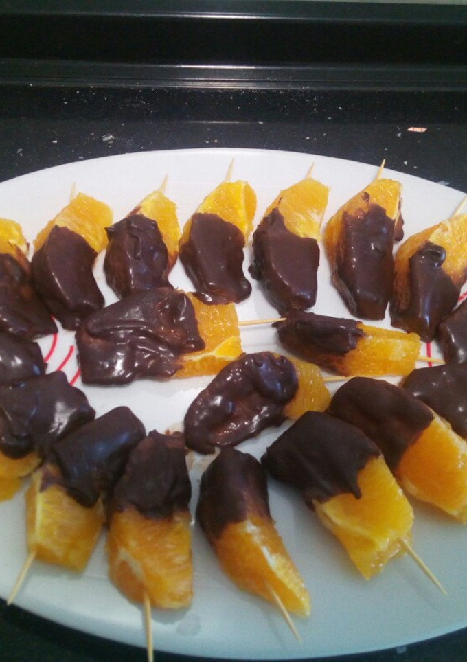 Una foto de Naranjas con chocolate