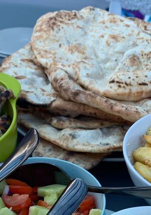A picture of Greek pita bread.