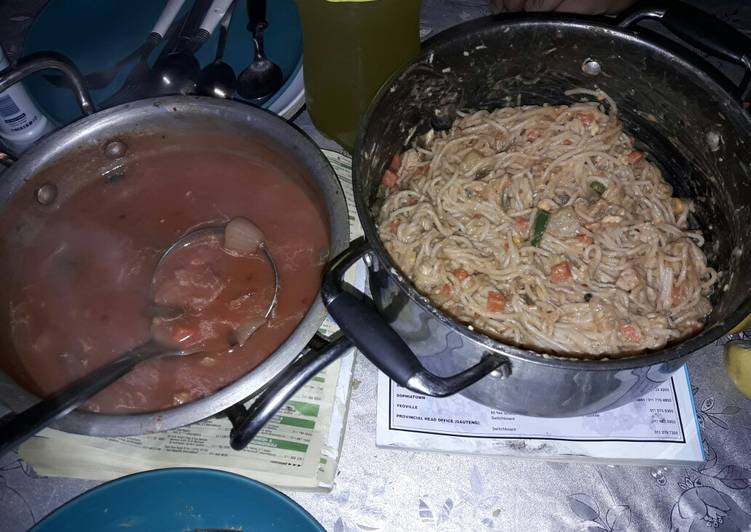 Steps to Prepare Super Quick Homemade Spaghetti and Manchurian