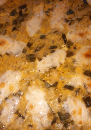 Una foto de Tarta de puerro, cebolla y zapallitos