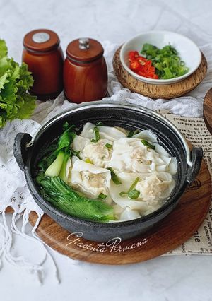 Foto resep Pangsit Kuah dan sayur