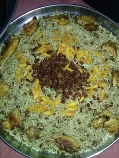 عکسی از دستور پلو لوبیا با گوشت
