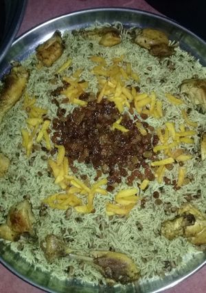عکسی از دستور پلو لوبیا با گوشت