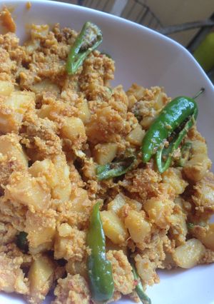 A picture of Aloo anday ki  bhujiya 💞 #.