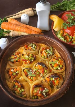 Zöldségfélével töltött paprika recept fotója