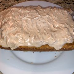 A picture of Pumpkin Spice Loaf covered with Cinnamon Icing.