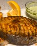 Grilled king fish steak