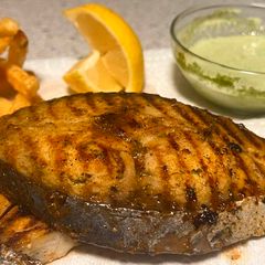 A picture of Grilled king fish steak.