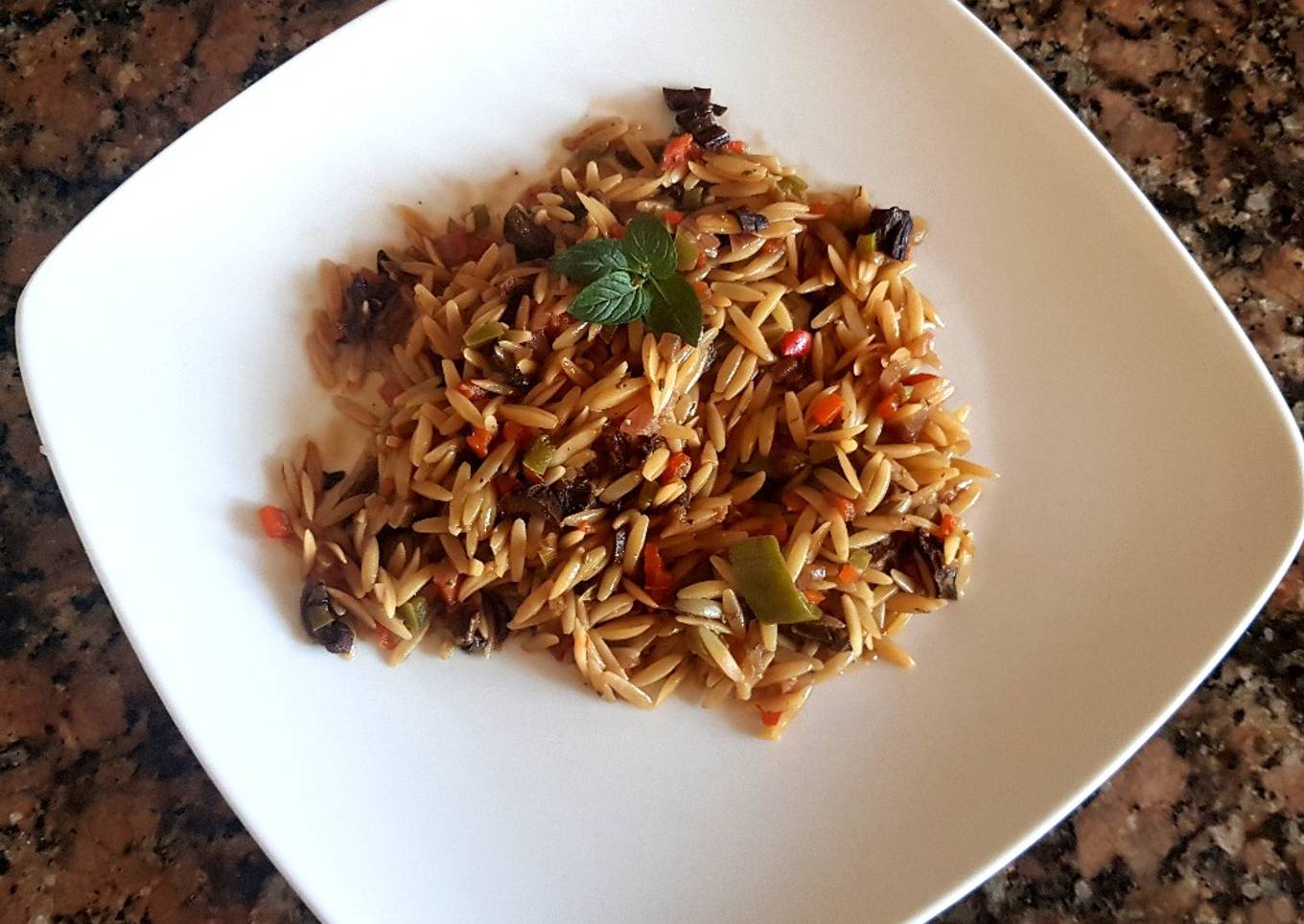 Fideos risone, con hongos. #delantaldorado