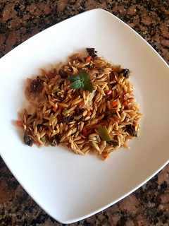 Una foto de Fideos risone, con hongos. #delantaldorado
