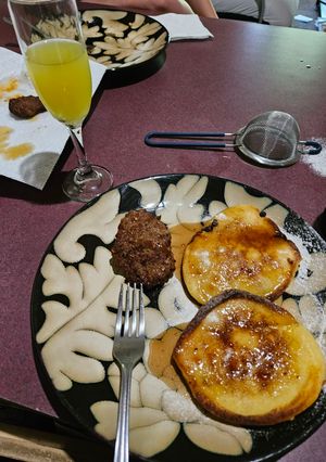 A picture of Fried Lemon Ricotta Pancakes.