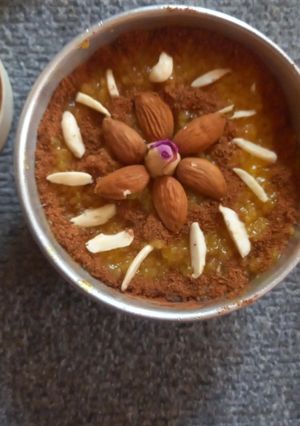 عکسی از دستور تزیین شله زرد