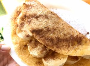 Foto de Crepioca de banana com xarope de agave e canela