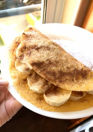 Foto de Crepioca de banana com xarope de agave e canela