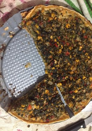 Una foto de Tarta de espinaca y choclo