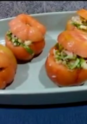 Una foto de Tomate relleno para dietas de adelgazamiento
