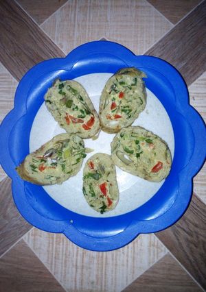 A picture of Vegetables steamed egg.