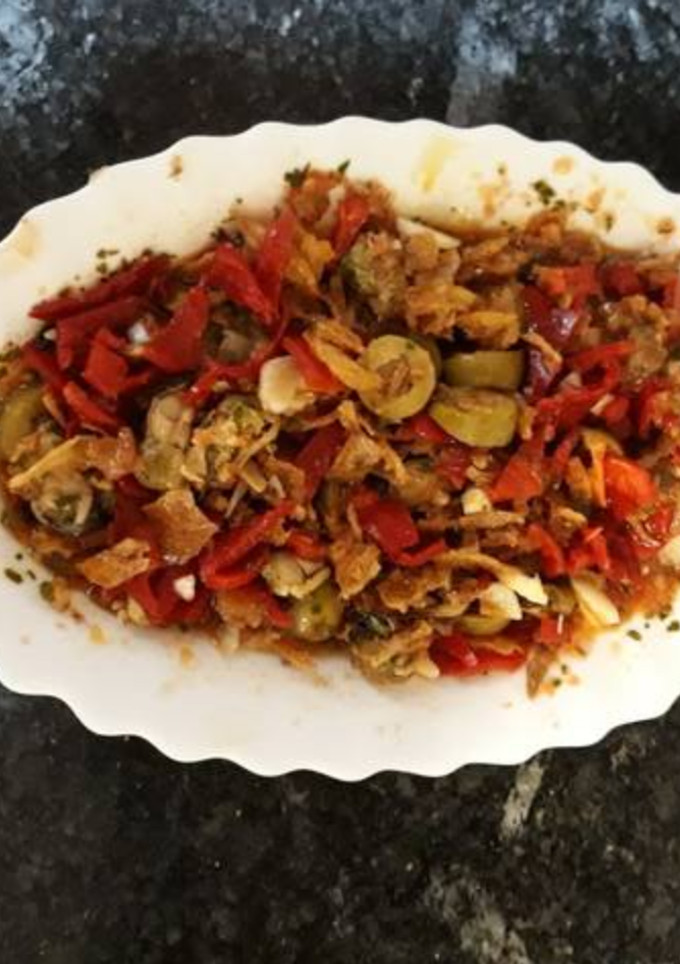 Una foto de Relleno de escabeche con verduras