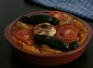 Una foto de Arroz al horno (arròs passejat) típico de Comunidad Valenciana