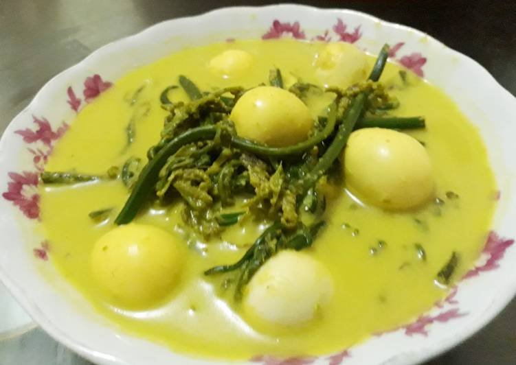 Resep Gulai pakis dan telur puyuh Anti Gagal