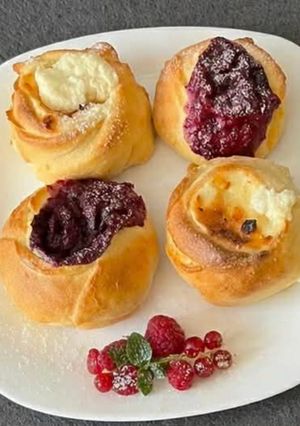 Fibriya túrós-lekváros rózsa és mákos babka keto GM recept fotója