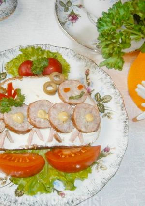 Zdjęcie przepisu Kanapeczka gąsieniczka.
