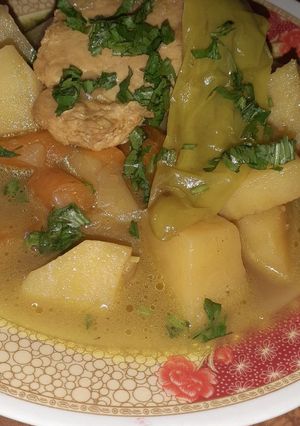 صورة لوصفة جواز خضار مشكلة مرقة بيضة 🥕🥔🌶🥘