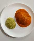 Pollo Momia, con puré de ejote