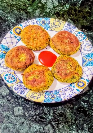 A picture of Kalmi Saag(Water Spinach) Cutlets.