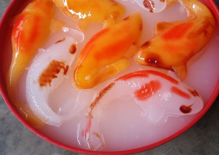 Bahan Pudding ikan koi kolam mangkok😊😊 | Langkah Membuat Pudding ikan koi kolam mangkok😊😊 Yang Sedap