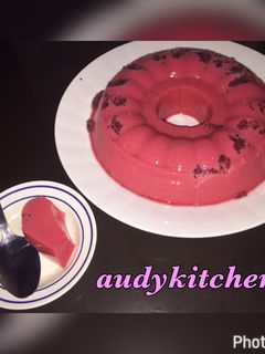Foto resep Puding susu buah naga merah