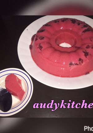 Foto resep Puding susu buah naga merah