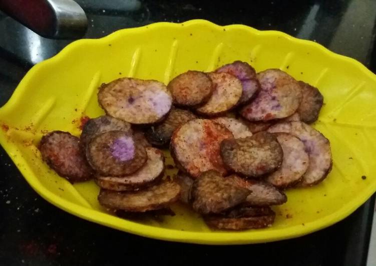 Recipe of Favorite Purple yam (ratalu)chips