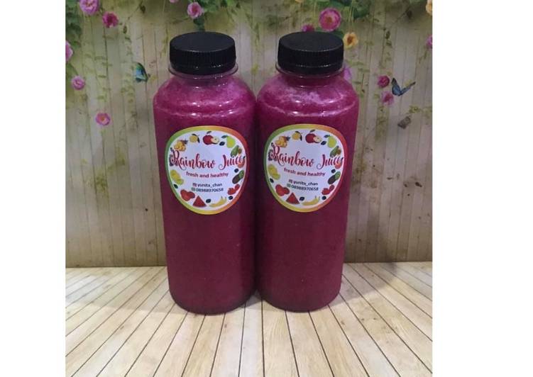 Cara Gampang Menyiapkan Diet Juice Pomegranate Papaya Beetroor Soursop Strawberry Dragon Fruit, Enak