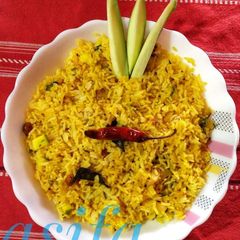 A picture of Mavinkayi chitraanna Mango Rice.
