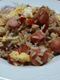 Arroz Chaufa con salchichas