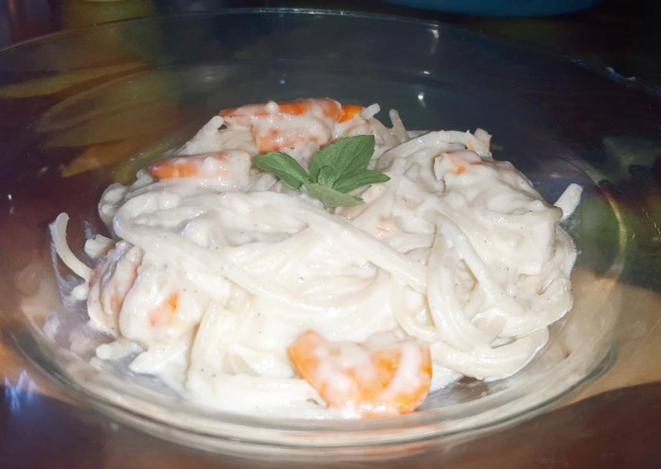 Spaghetti con camarones