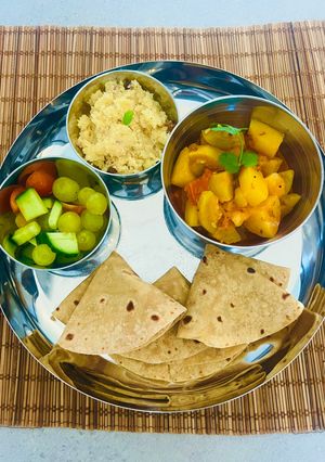 A picture of Satvik Lauki Aaloo Sabji~Light Soulful Meal Dish -BottleGourd-Potato Curry😋.