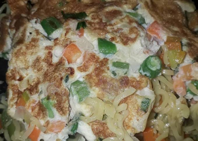 Simple Way to Prepare Homemade Noodles and fried egg