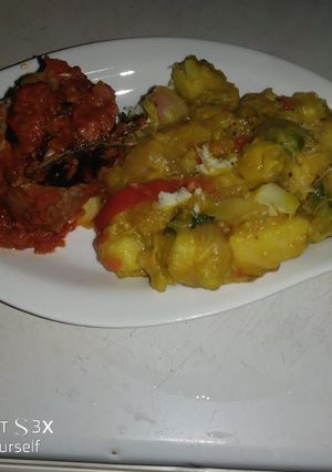 A picture of Yam plantain porridge#Abjmoms.