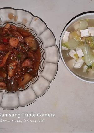 Foto resep Sarden Masak Terong Kemangi dan Tumis Sawi Putih