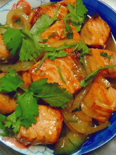 縮食壽喜燒醬燒鮭魚塊 的食譜成品照片