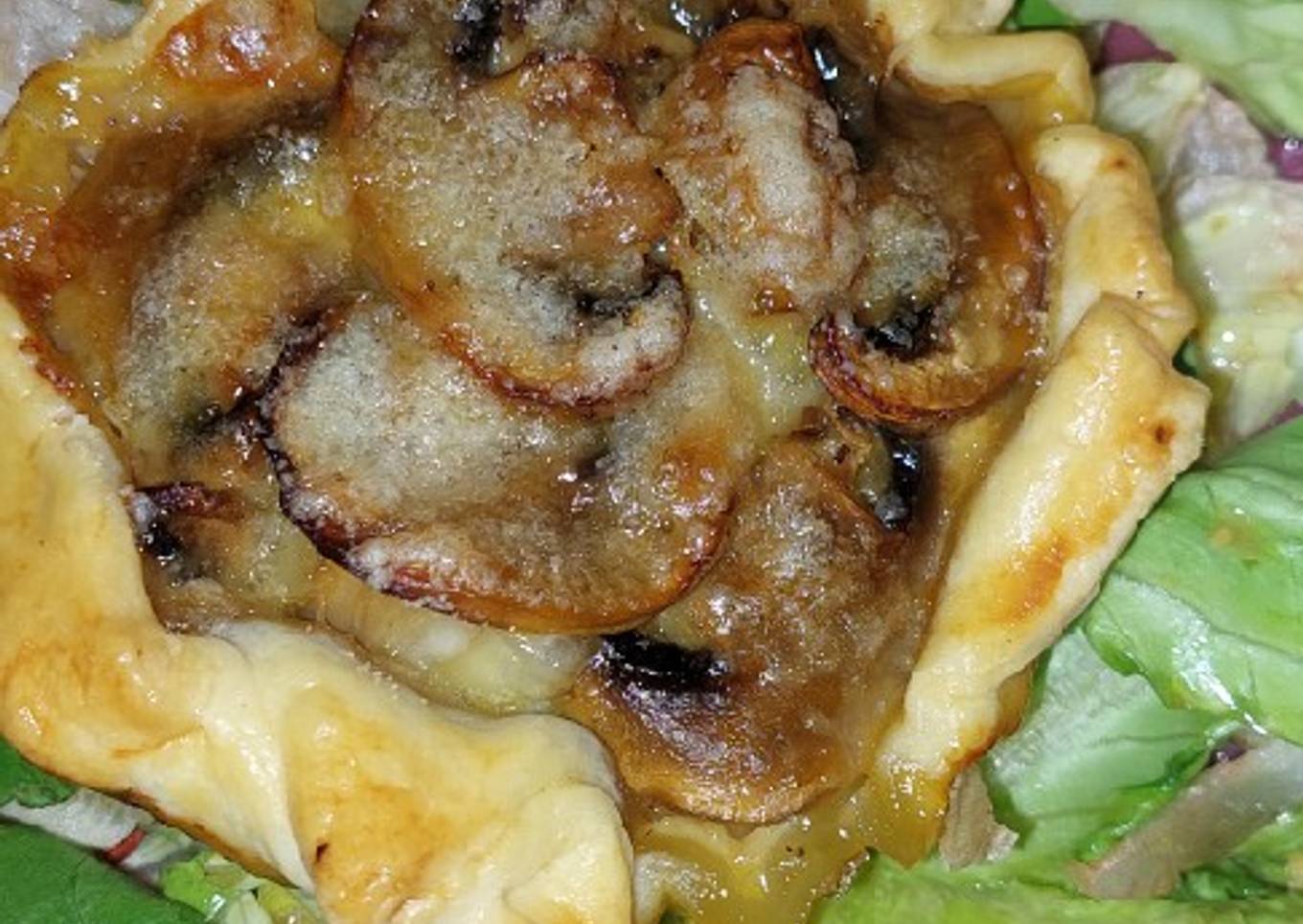 Petite tartes rapide champignons oignons fromage