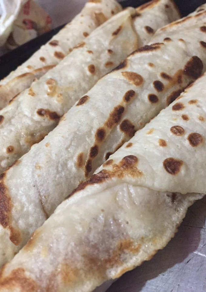 Una foto de Panqueques con dulce de leche 4 ingredientes