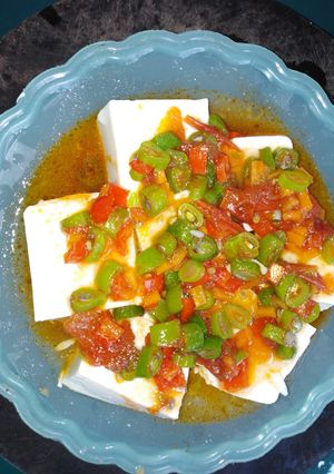 Hình của món Đậu hũ non sốt cay.