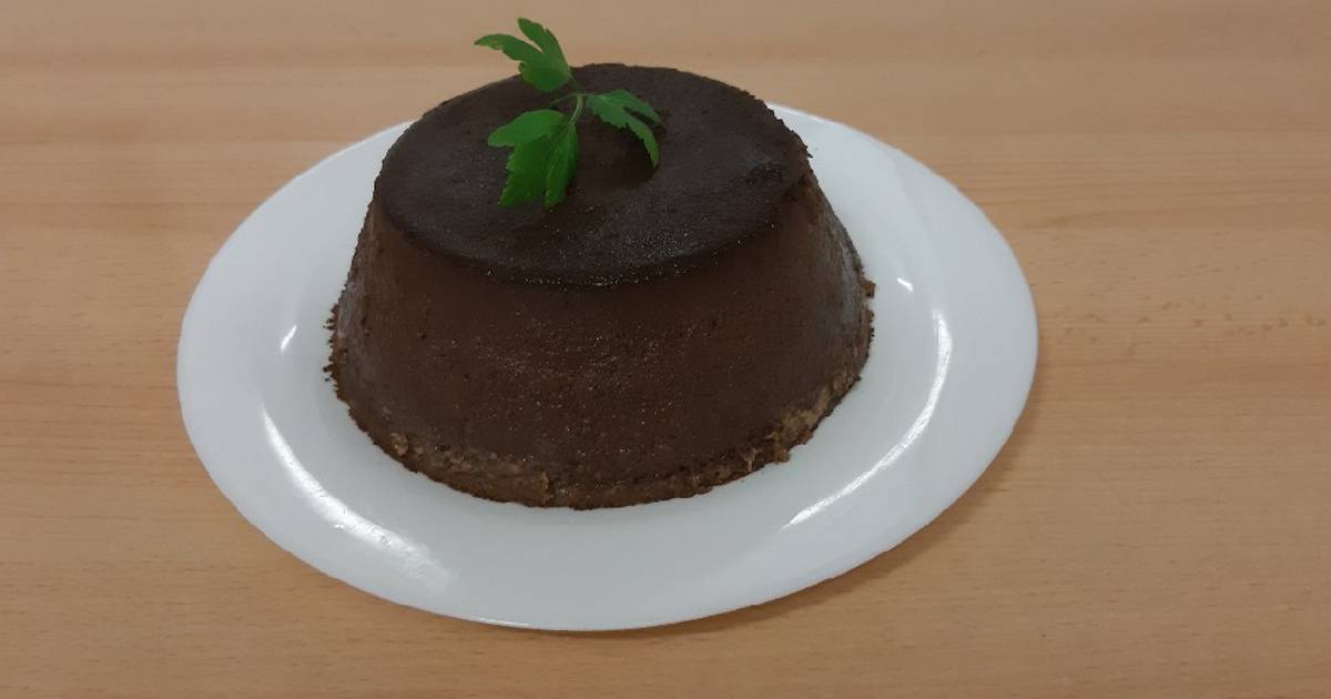 Flan de chocolate con galleta, para diabéticos Receta de Jose F Fernández-  Cookpad